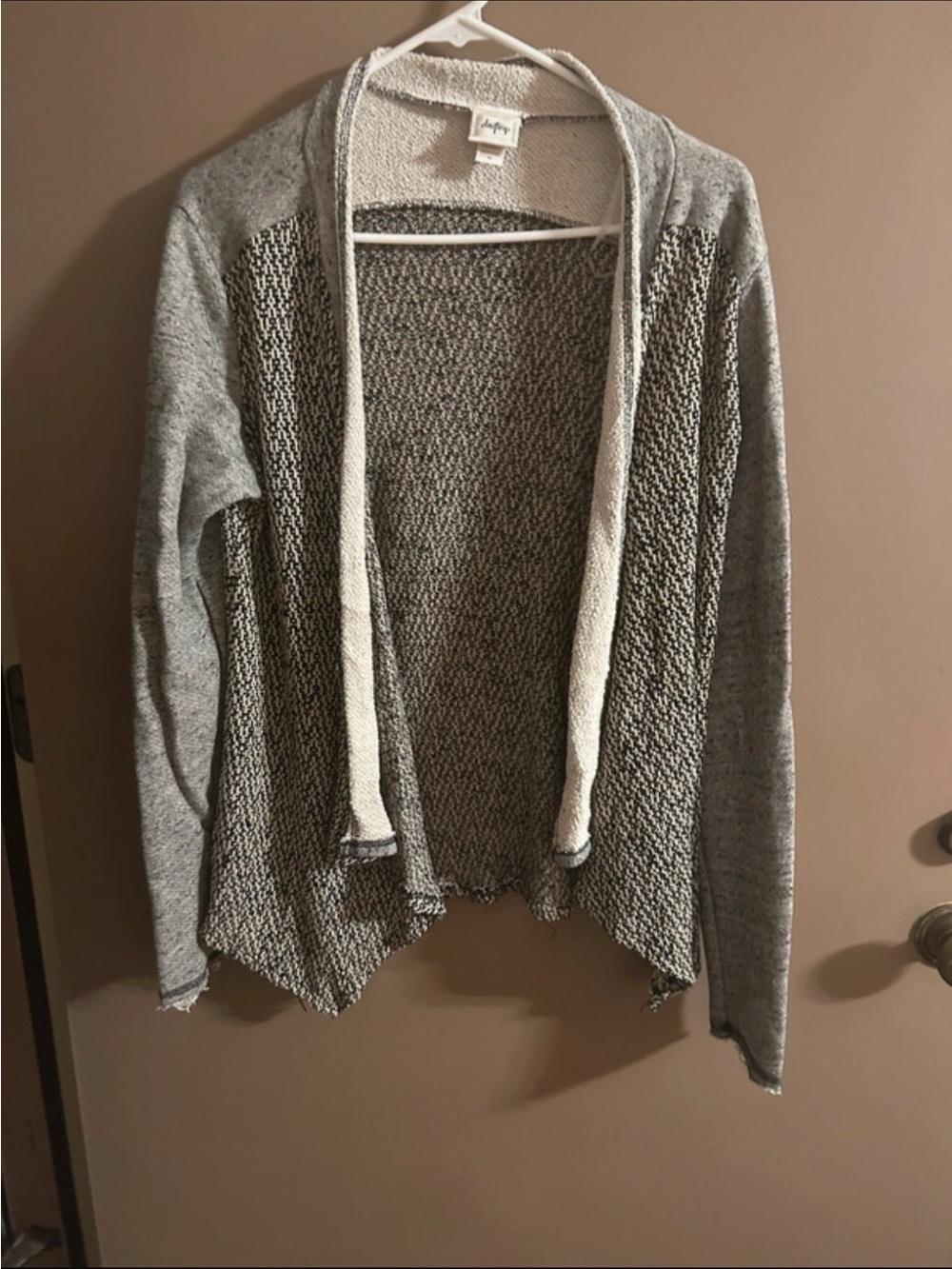 Beautiful Daytrip Gray Open-Front Textured Knit Cardigan xl